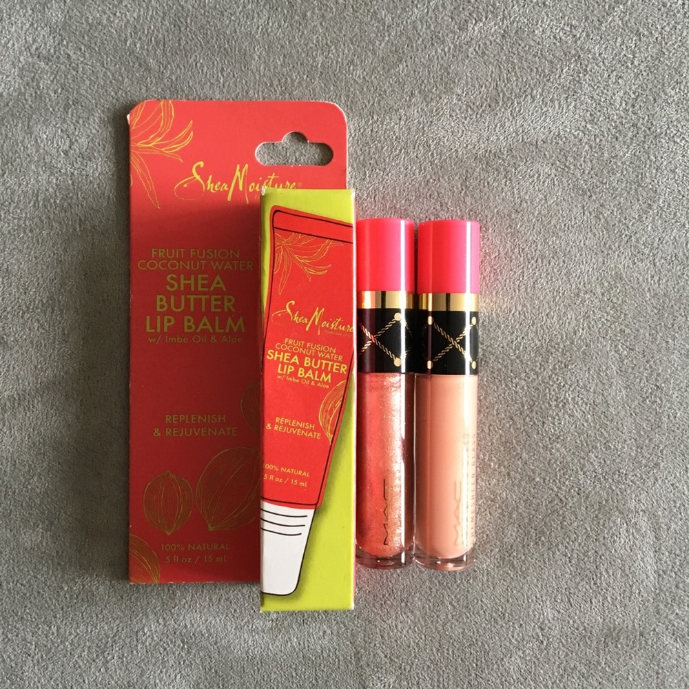 2 Mac Nude Lip Gloss & Shea Moisture Lip Balm